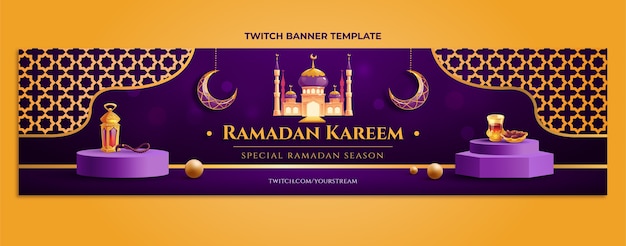 Gradientowy Baner Ramadan Twitch