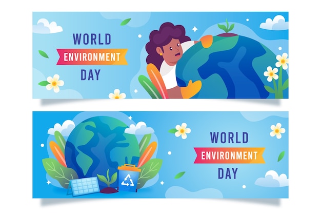 Gradientowy baner światowy dzień środowiska