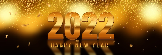 Gradientowy baner szczęśliwego nowego roku 2022