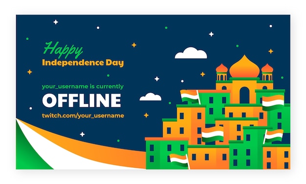 Bezpłatny wektor gradientowy dzień niepodległości indii drga w tle