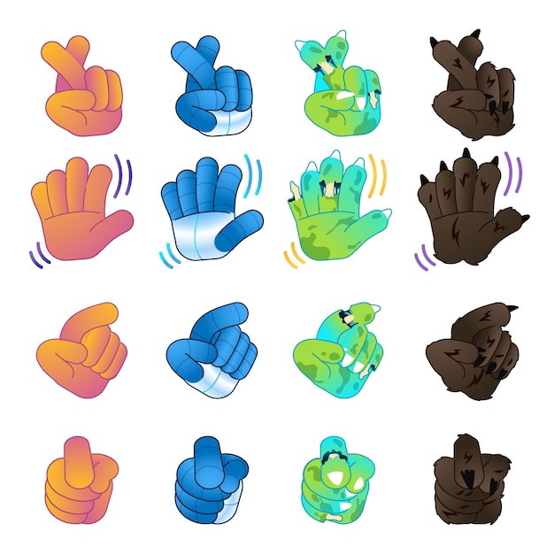 Bezpłatny wektor gradientowy element rąk emoji