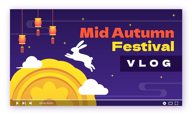 Bezpłatny wektor gradientowy festiwal w połowie jesieni miniatura youtube