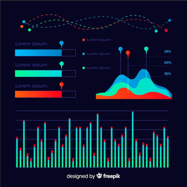 Gradientowy Infographic Elementu Collectio