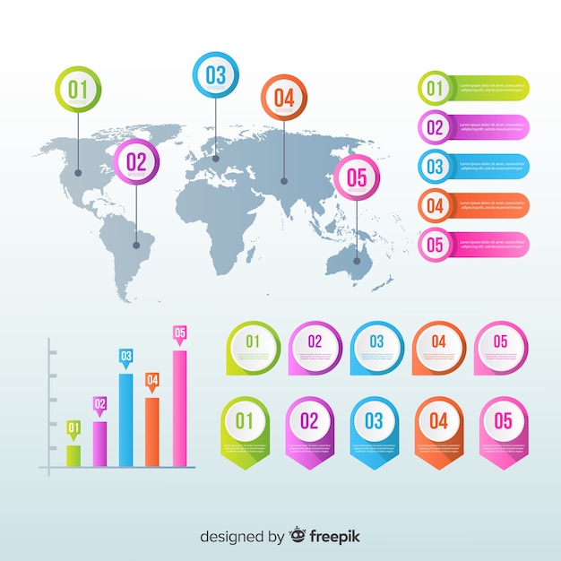 Gradientowy Infographic Elementu Szablon