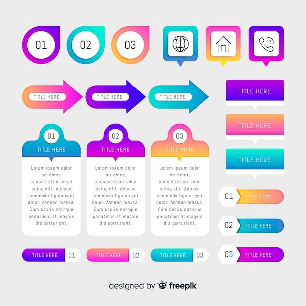 Gradientowy Infographic Elementu Szablon