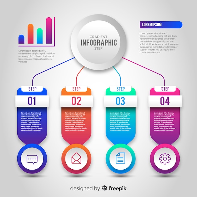 Gradientowy Infographic Kroka Szablon