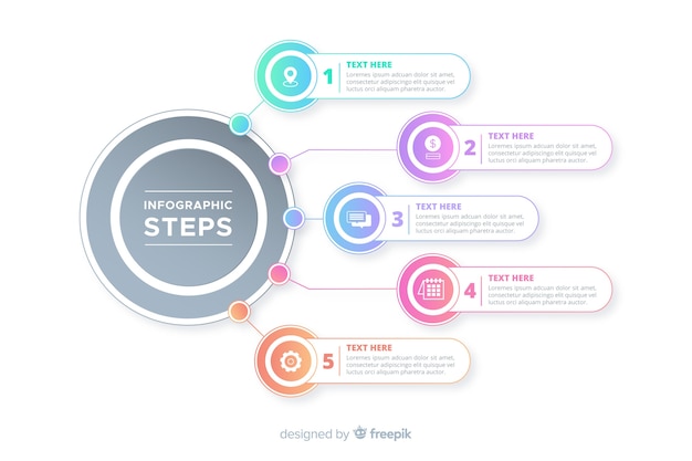 Gradientowy Infographic Kroka Szablon
