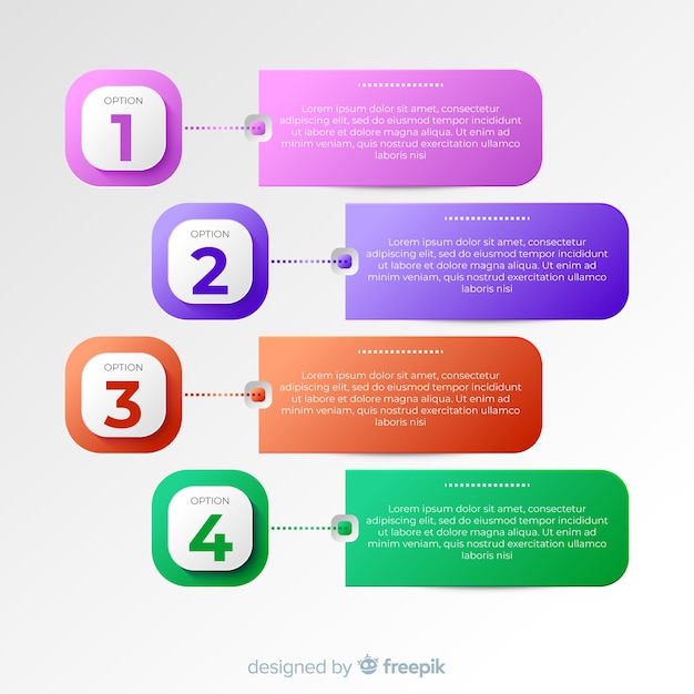 Gradientowy Infographic Szablonu Płaski Projekt