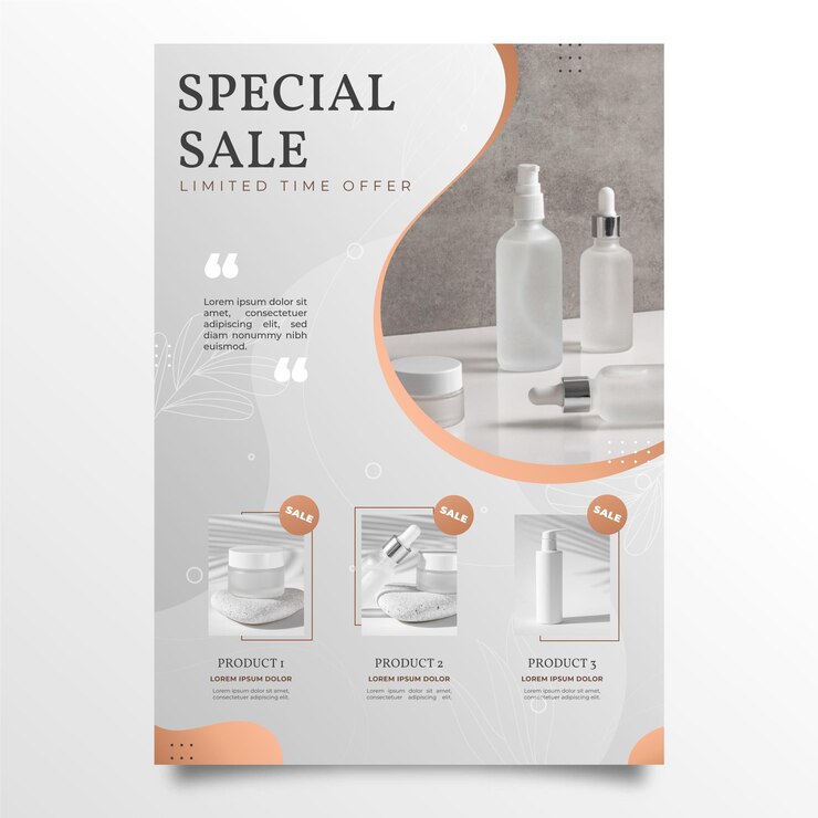 Bezpłatny plik Wektor gradientowy katalog produktów kosmetycznych ze zdjęciem
