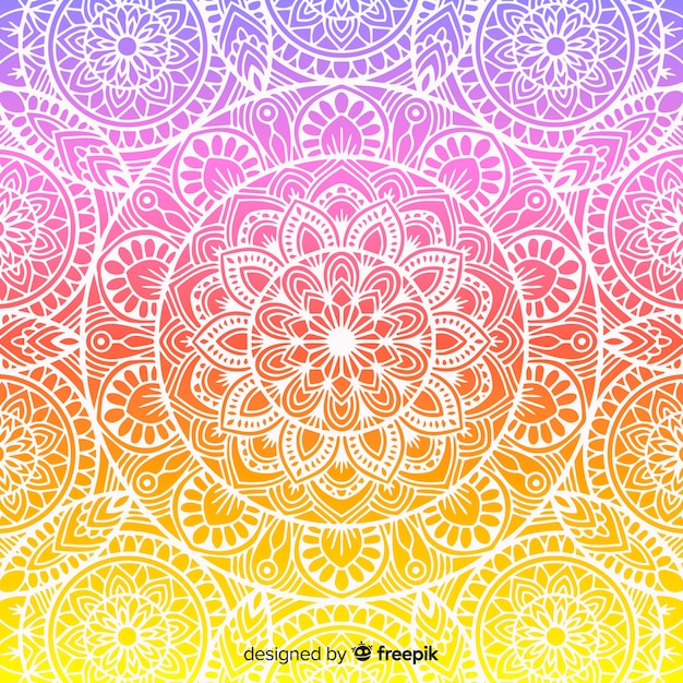 Gradientowy kolorowy mandala tło