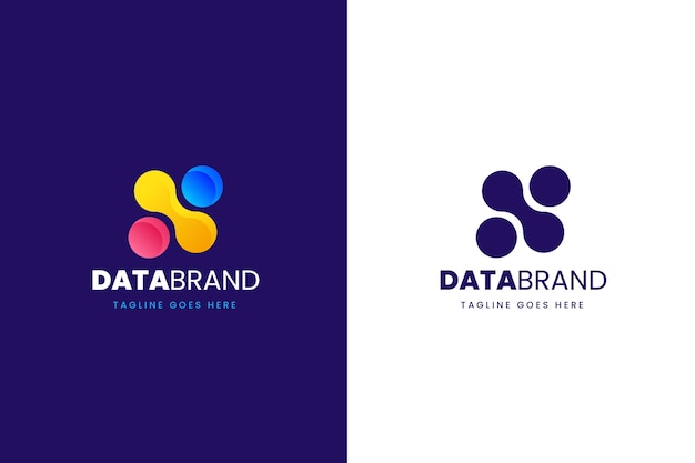 Gradientowy kolorowy szablon logo danych