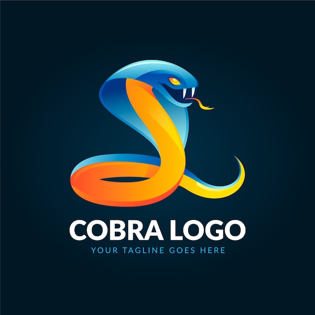Gradientowy kolorowy szablon logo kobry