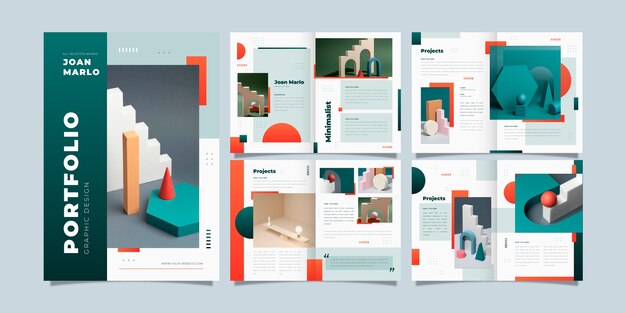 Gradientowy kolorowy szablon portfolio