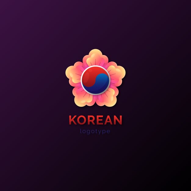 Gradientowy koreański projekt logo