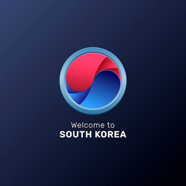 Bezpłatny wektor gradientowy koreański szablon logo