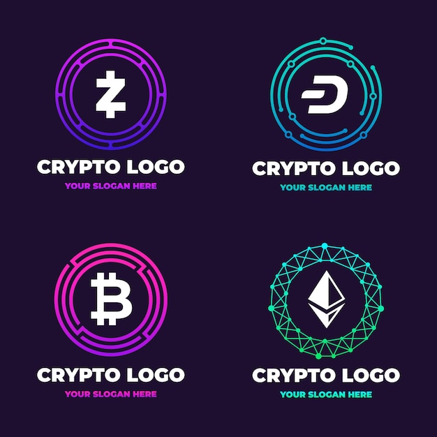 Gradientowy pakiet logo bitcoin