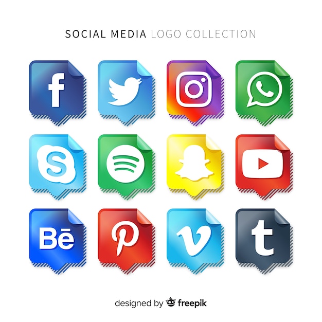 Bezpłatny wektor gradientowy pakiet logo mediów społecznościowych