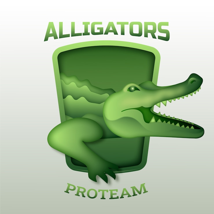 Bezpłatny plik Wektor gradientowy projekt logo aligatora