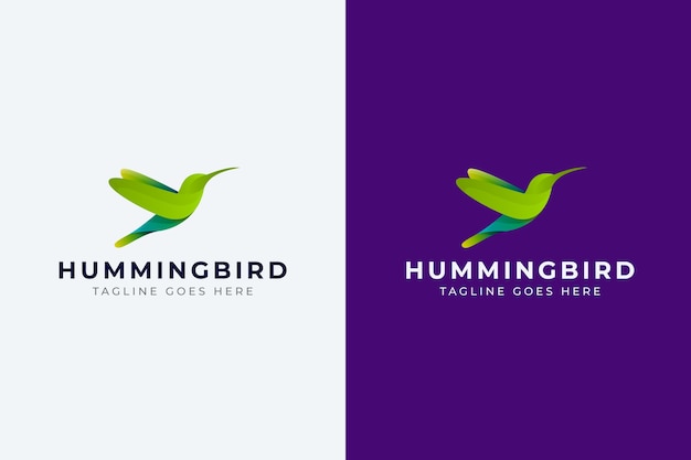 Bezpłatny wektor gradientowy projekt logo kolibra