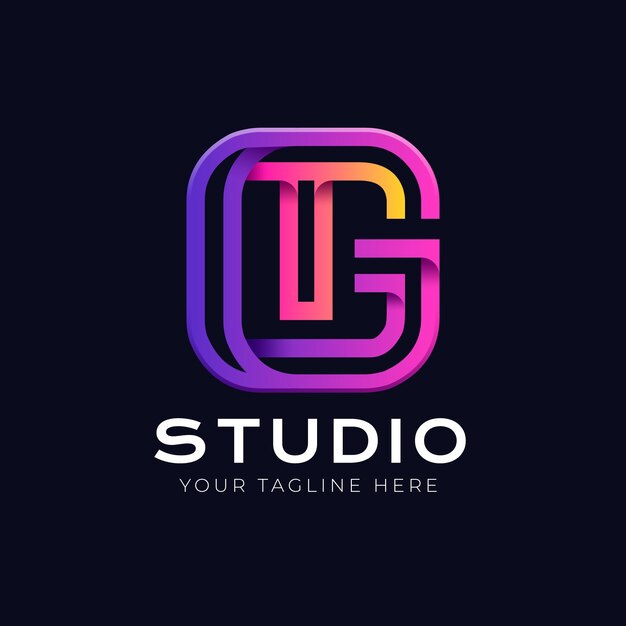 Gradientowy projekt logo monogramu