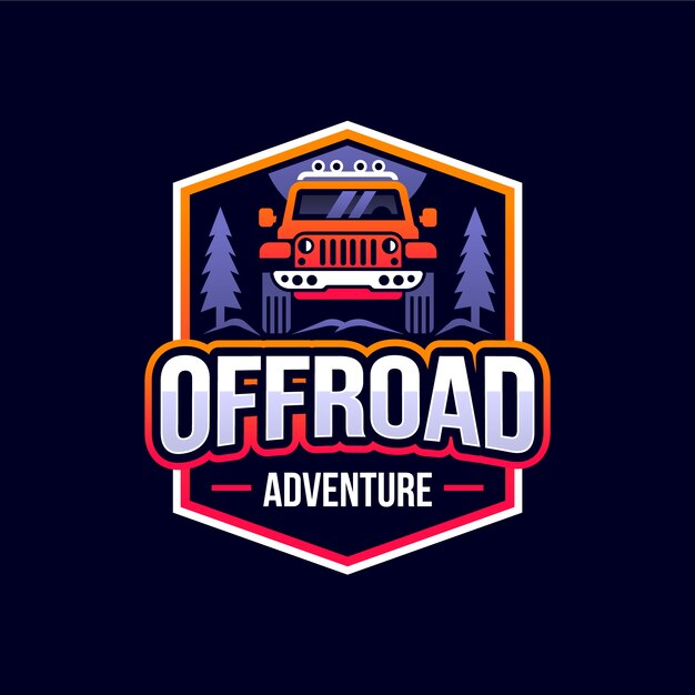 Gradientowy projekt logo offroad