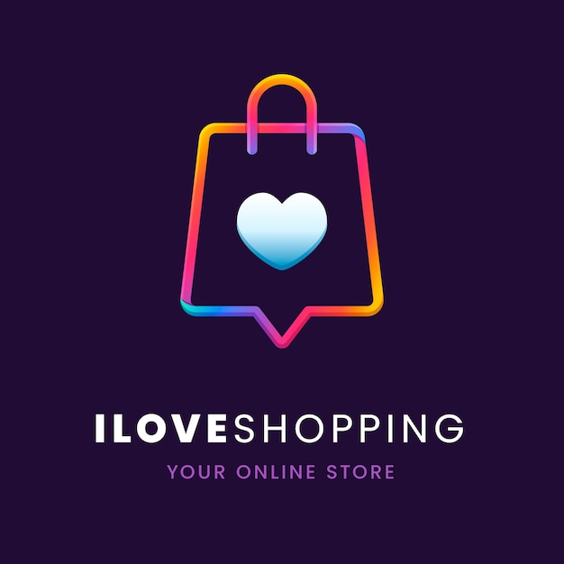 Bezpłatny wektor gradientowy projekt logo sklepu na instagramie
