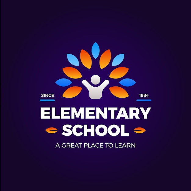 Bezpłatny wektor gradientowy projekt logo szkoły podstawowej