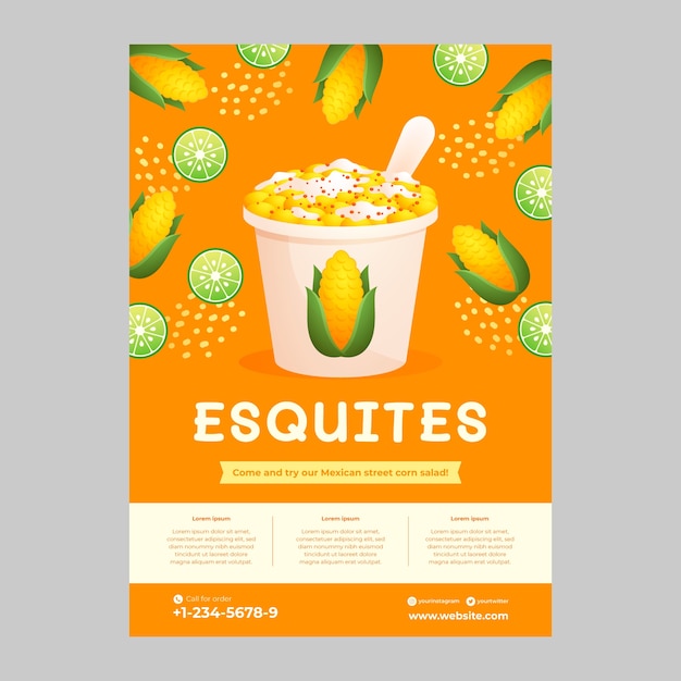 Gradientowy Projekt Plakatu Esquites