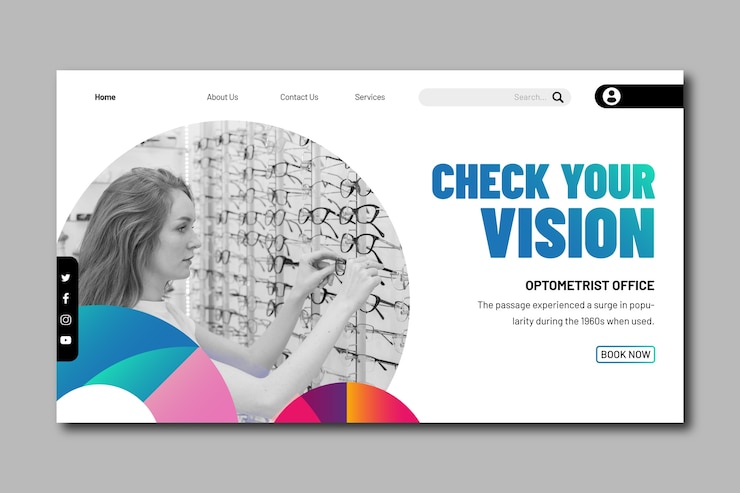 Bezpłatny plik Wektor gradientowy projekt szablonu optometrysty