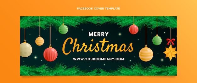 Gradientowy świąteczny szablon okładki mediów społecznościowych