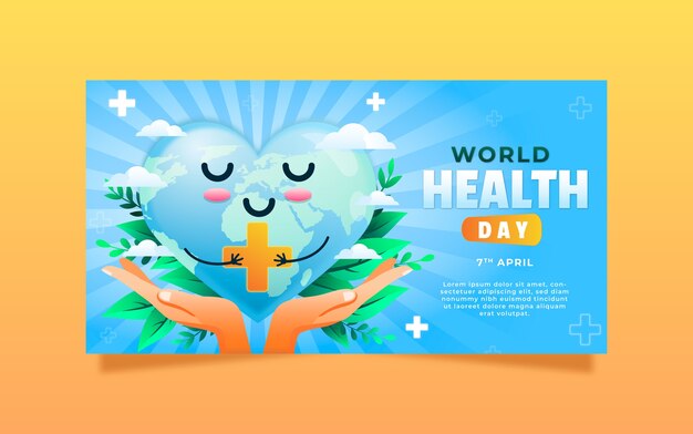 Bezpłatny wektor gradientowy światowy dzień zdrowia w mediach społecznościowych