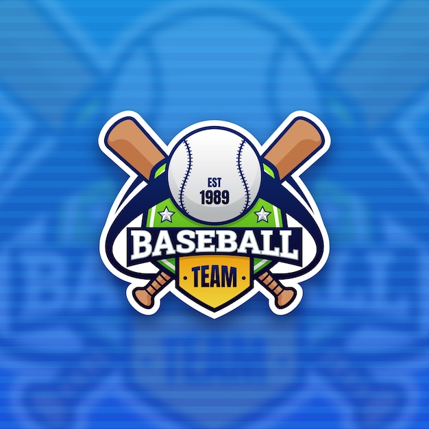 Bezpłatny wektor gradientowy szablon logo baseballu