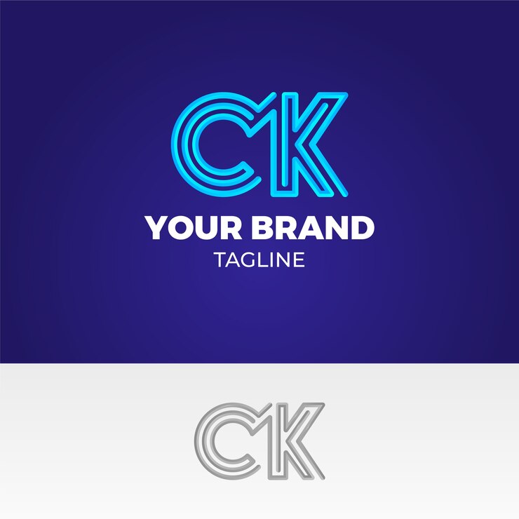 Bezpłatny plik Wektor gradientowy szablon logo ck lub kc