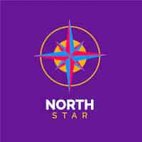 Bezpłatny wektor gradientowy szablon logo gwiazdy północnej