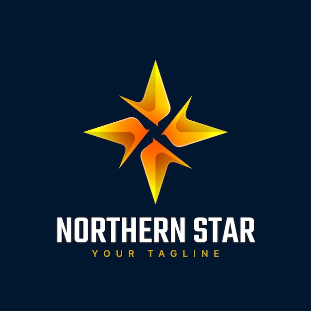 Gradientowy szablon logo gwiazdy północnej