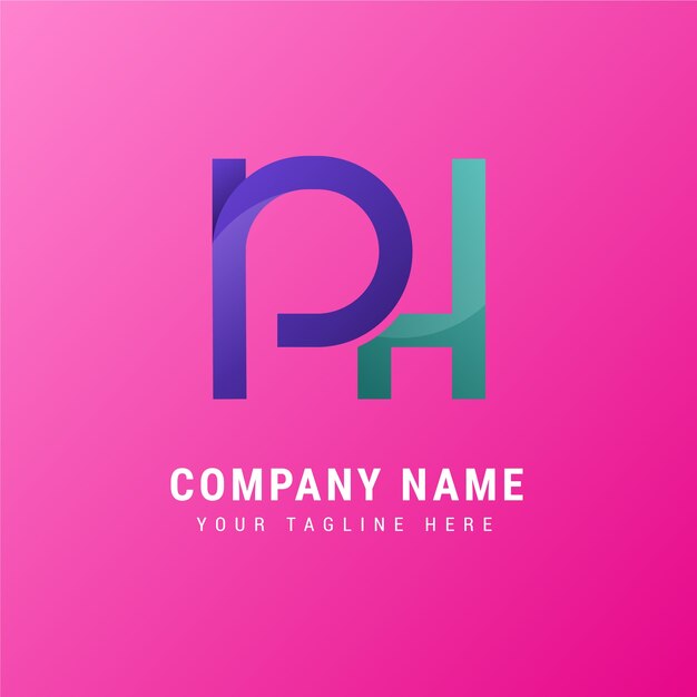 Gradientowy szablon logo hp i ph