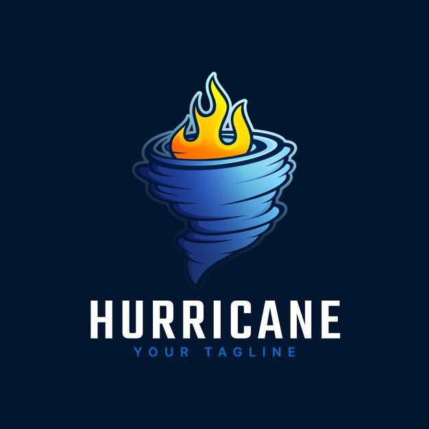 Gradientowy szablon logo huraganu