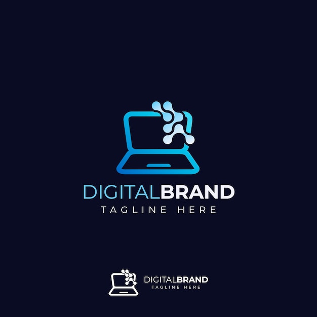 Gradientowy szablon logo laptopa