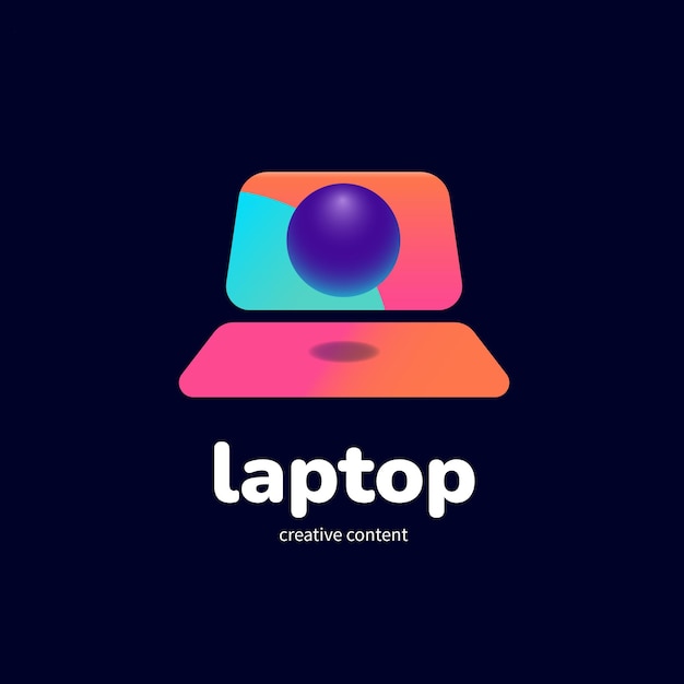 Gradientowy szablon logo laptopa