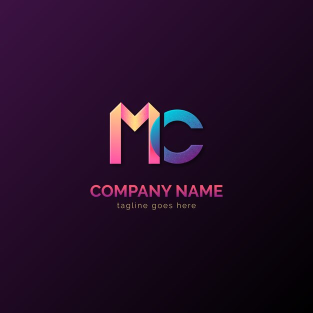 Gradientowy szablon logo mc