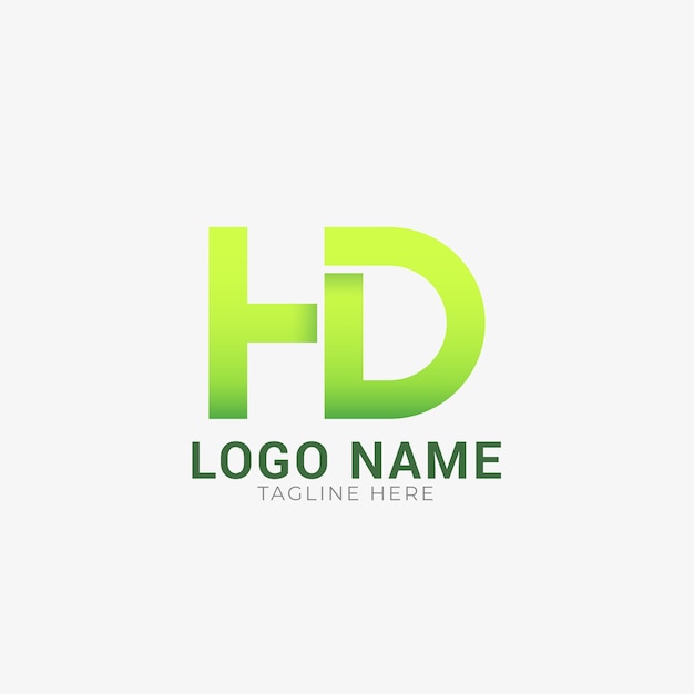 Gradientowy szablon logo monogram hd