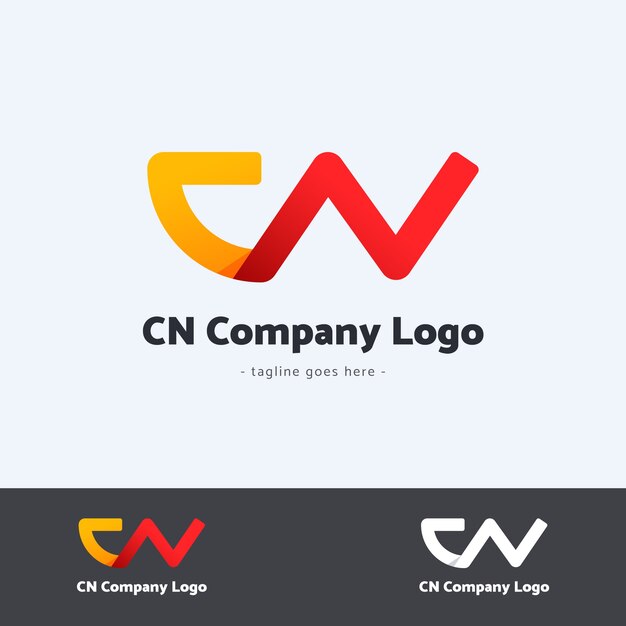Gradientowy szablon logo nc lub cn