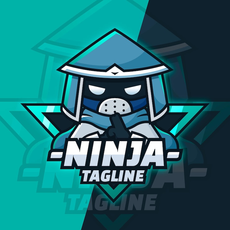 Bezpłatny plik Wektor gradientowy szablon logo ninja
