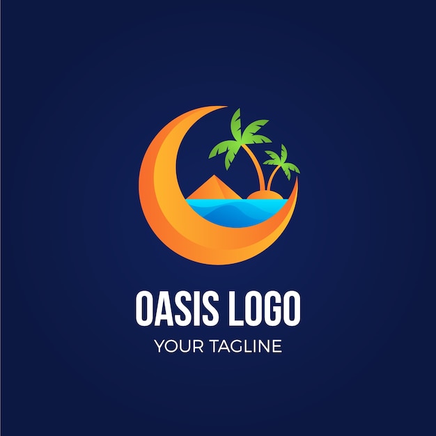 Gradientowy szablon logo oazy
