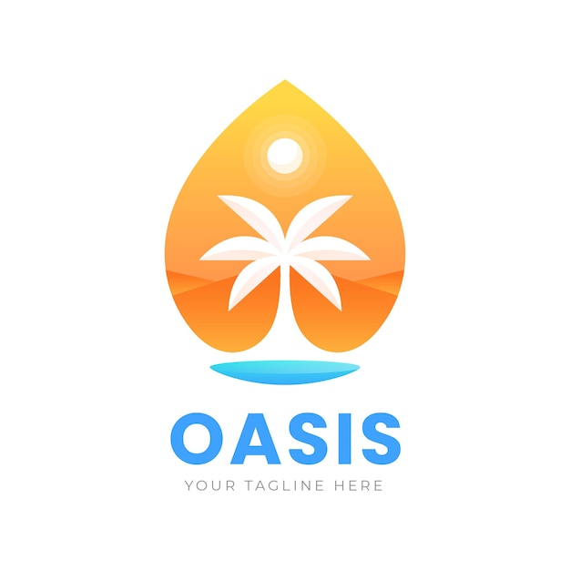 Bezpłatny wektor gradientowy szablon logo oazy