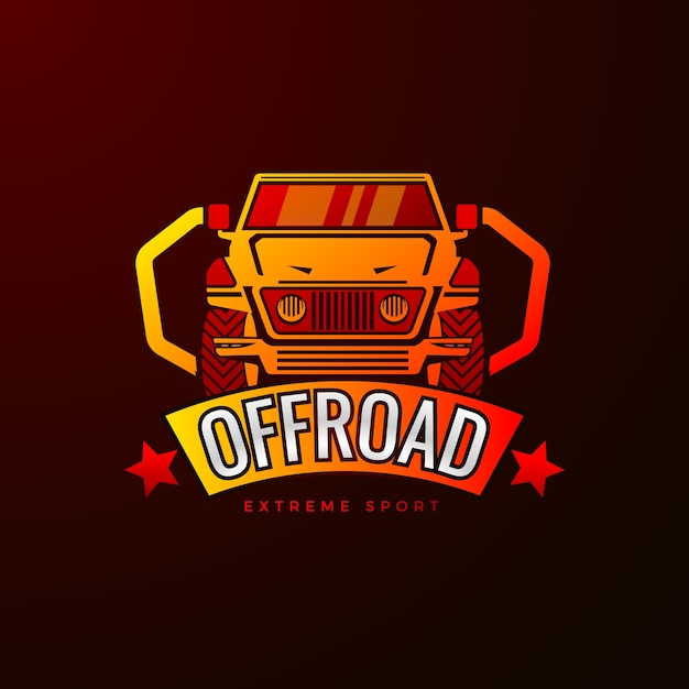 Bezpłatny wektor gradientowy szablon logo offroad