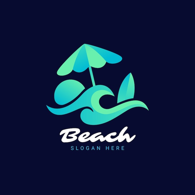Gradientowy szablon logo plaży