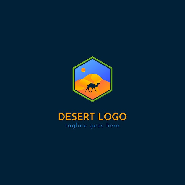 Bezpłatny wektor gradientowy szablon logo pustyni