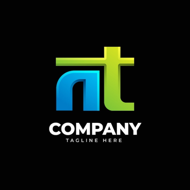 Gradientowy szablon logo tn lub nt