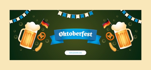 Bezpłatny wektor gradientowy szablon okładki mediów społecznościowych na festiwal oktoberfest